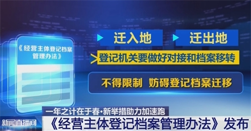 《经营主体登记档案管理办法》发布